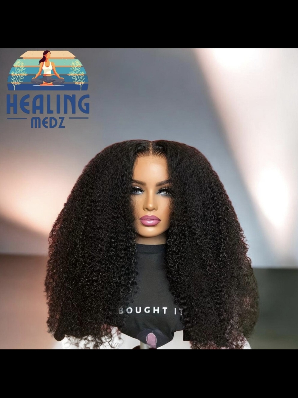 Women's 18" Inch Brazilian Human Hair Kinky Curly Wave Lace Front Wigs 4X4X1